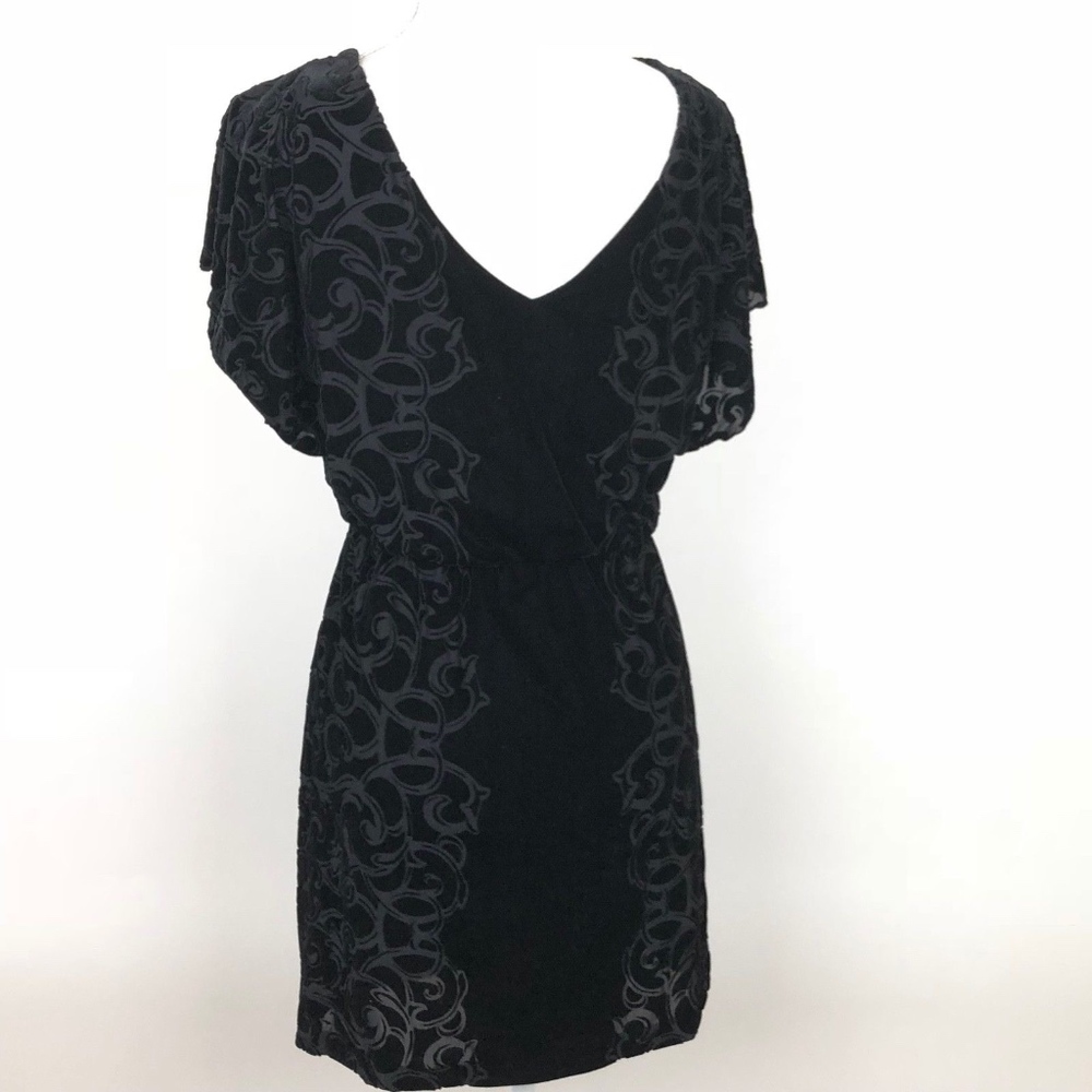 **SOLD** WHBM Black Velvet Patterned Sheath Dress - Picture 2 of 6